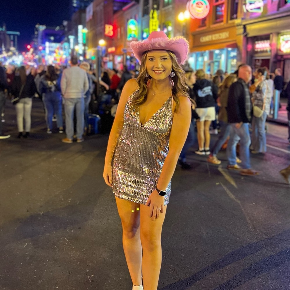 Rhinestone Stretchy Dress